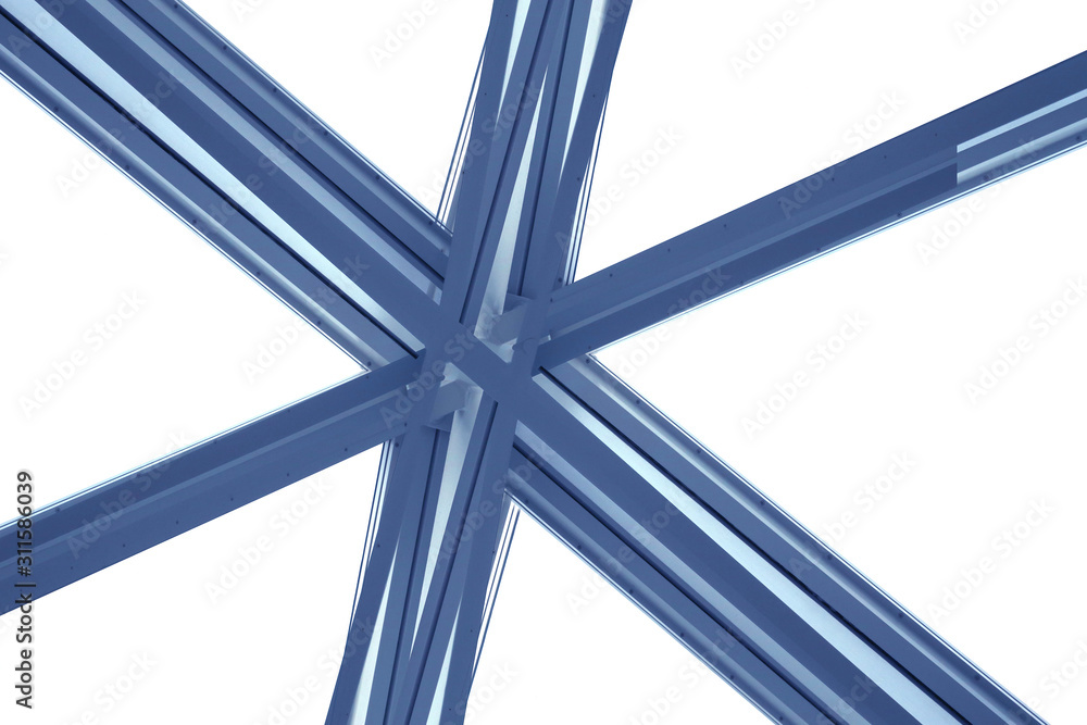 Poster metal framework. computer graphics of star junction, element of modern architecture. structure of gl