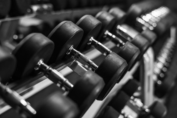 Dumbell at GYM, Blak and White tone