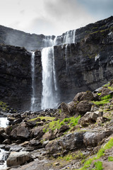 Fototapeta na wymiar Fossa Waterfall Faroe Islands