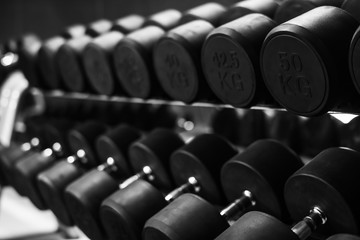Plakat Dumbell at GYM, Blak and White tone
