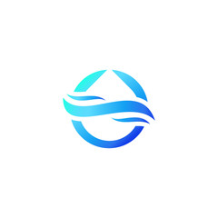 water flow circle logo vector