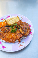 Tasty famous Vietnamese Saigon cuisine - com tam