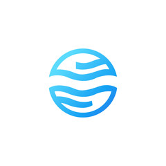 water flow circle logo vector