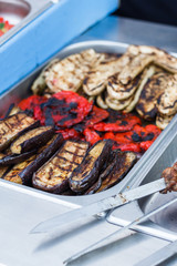 vegetables at the counter of the street food festival