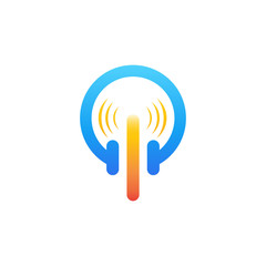 Network Connect logo design vector