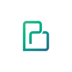  Letter P B Line Logo Design Vector