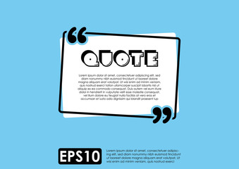 Illustration vector of typography design. Remark quote text box poster template concept. blank empty frame citation. Quotation paragraph symbol icon. double bracket comma mark. bubble dialogue banner.