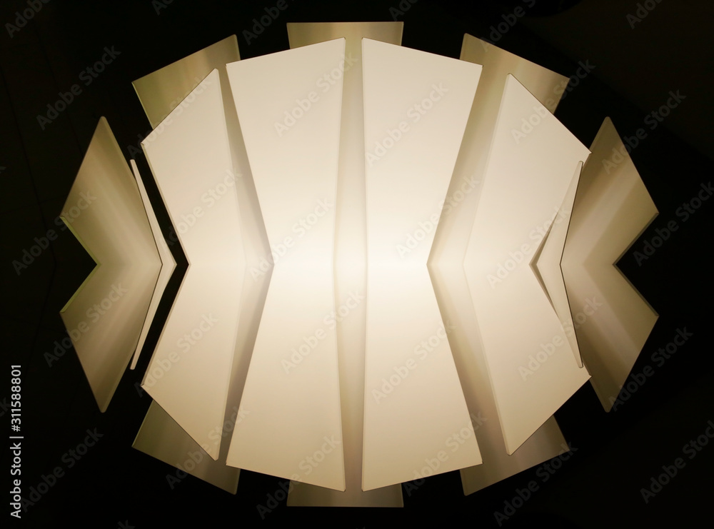 Poster polygonal pattern of metal panels resembling decorative wall with angular structure or architectural