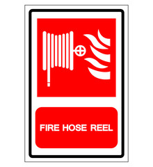 Fire Hose Reel Symbol Sign, Vector Illustration, Isolate On White Background Label. EPS10