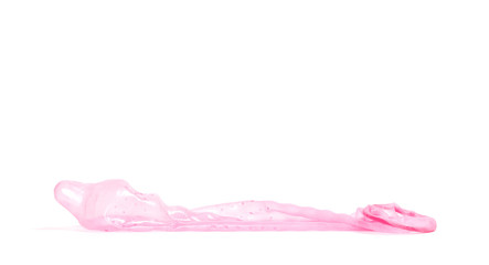 Red condom, isolated