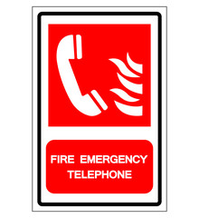 Fire Emergency Telephone Symbol Sign, Vector Illustration, Isolate On White Background Label. EPS10
