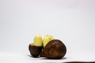 Thorny palm or Salak fruit, Tropical fruit has a reddish-brown thorn effect from Indonesian local...
