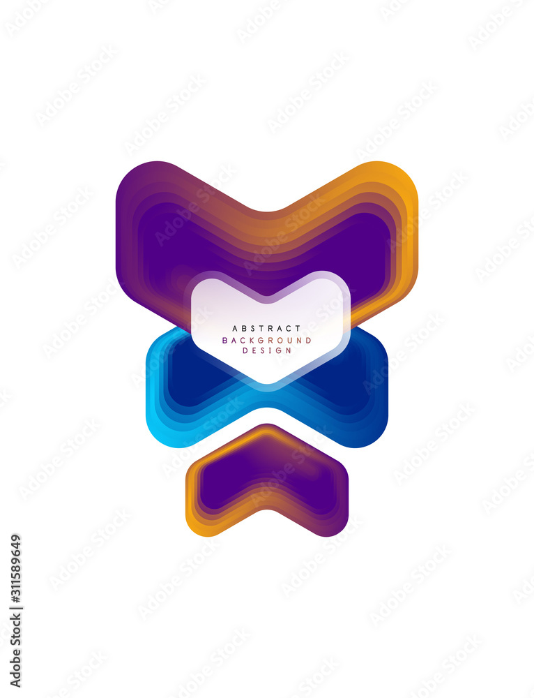 Poster vector arrow geometric banner created with blend color shapes effects. trendy simple button, icon or