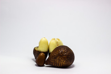 Thorny palm or Salak fruit, Tropical fruit has a reddish-brown thorn effect from Indonesian local...