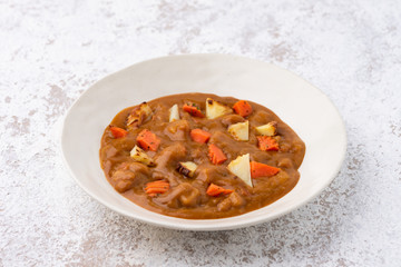 Curry with potato and carrot Japan food background