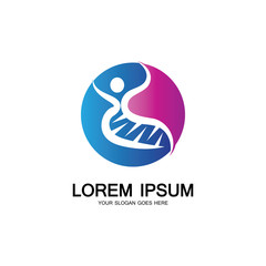 Human DNA logo icon design-vector