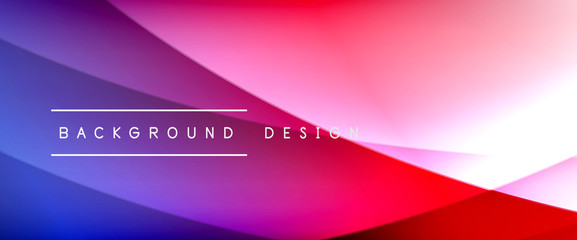 Wave liquid style lines with shadows and light on gradient background. Trendy simple fluid color gradient abstract background with dynamic straight shadow line effect