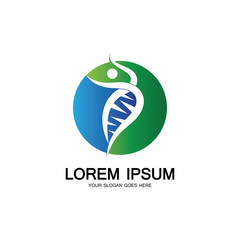 Human DNA logo icon design-vector