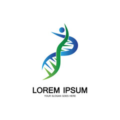 Human DNA logo icon design-vector