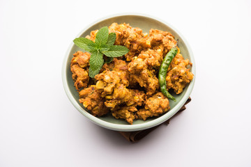 Crispy Corn pakora/pakoda, bhajji, Bhaji, bajji or pattice . served with tomato ketchup