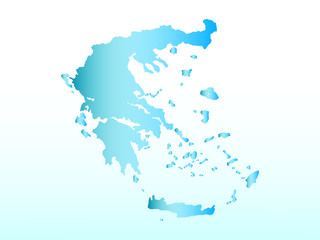 Blue Greece map ice with dark and light effect vector on light background illustration