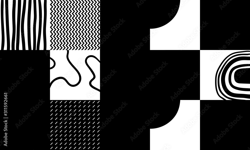 Poster monochrome abstract vector pattern