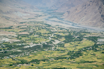 Obraz premium View to Ishkashim city from mountain in Afghanistan