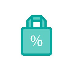 discount package flat icon, vector illustration