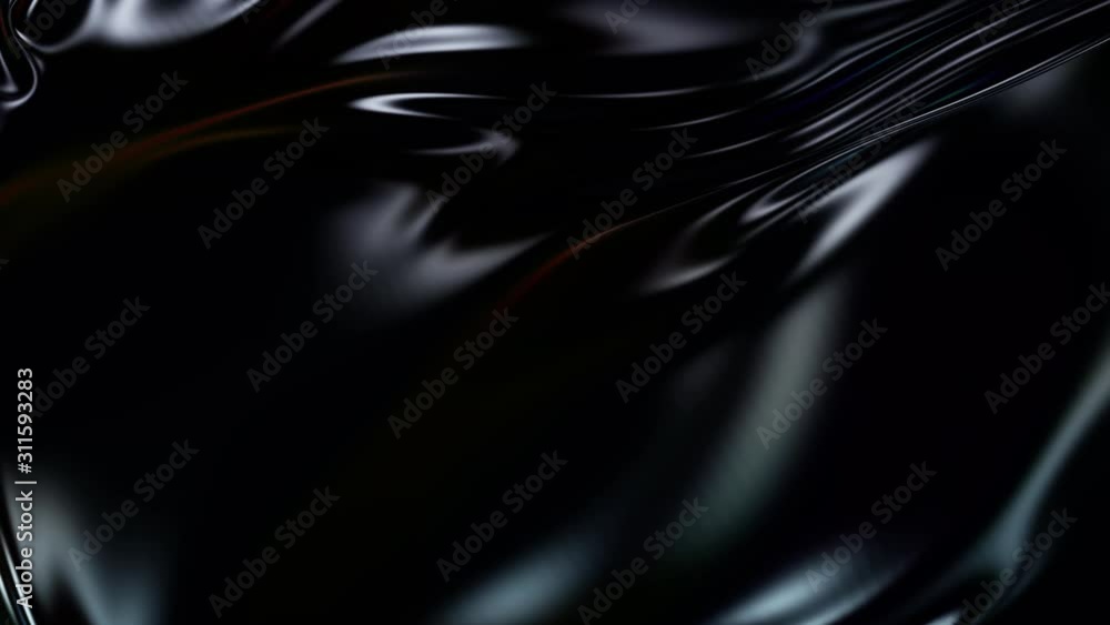 Poster 4k 3d animation of wavy black cloth surface that forms ripples like in fluid surface or folds like i