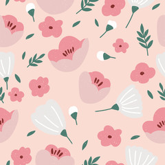 Vector illustration seamless floral pattern. Flowers background for cosmetics packaging.