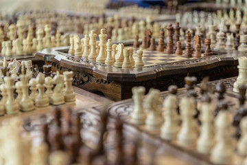 Lots of Chess Boards at a market in Yerevan, Armenia