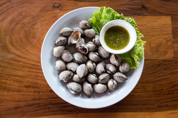 Top view Thai food on dish.