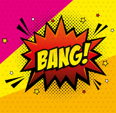explosion bang pop art style icon vector illustration design