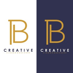abstract initial letter B luxury logo design template