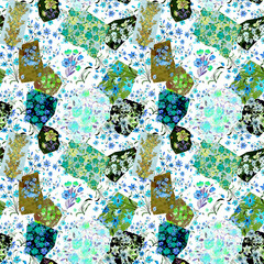 seamless pattern abstracts floral composition
