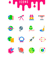 Set of Simple Icons of Astronomy
