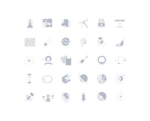 Set of Simple Icons of Astronomy