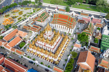 Aerial view of Loha Prasat in Bangkok