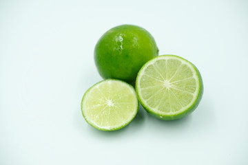 fresh lime on white background