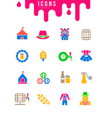 Set of Simple Icons of Octoberfest