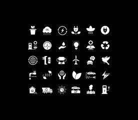 Set of Simple Icons of Recycling