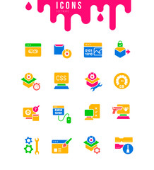 Set of Simple Icons of Software