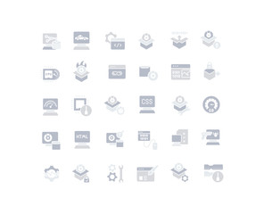 Set of Simple Icons of Software