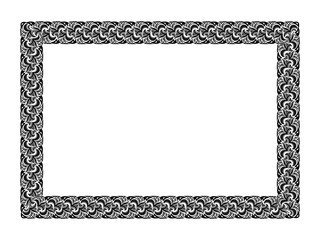 Vintage floral frame for design template design. Damask vector pattern. Luxury, royal ornament in Damascus, celtic style with lily. Ornate decor, border for invitation, card, certificate, rewarding