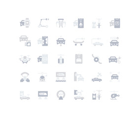 Obraz premium Set of Simple Icons of Transport Technology