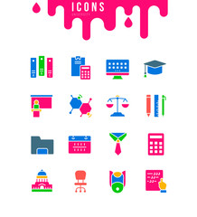 Set of Simple Icons of University