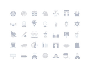 Set of Simple Icons of USA
