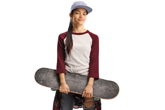 Girl with a skateboard