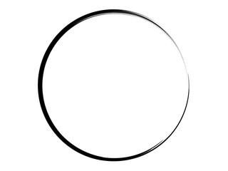 Grunge thin oval frame.Grunge circle made with art brush.