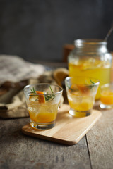 Navel orange cocktail with rosemary..